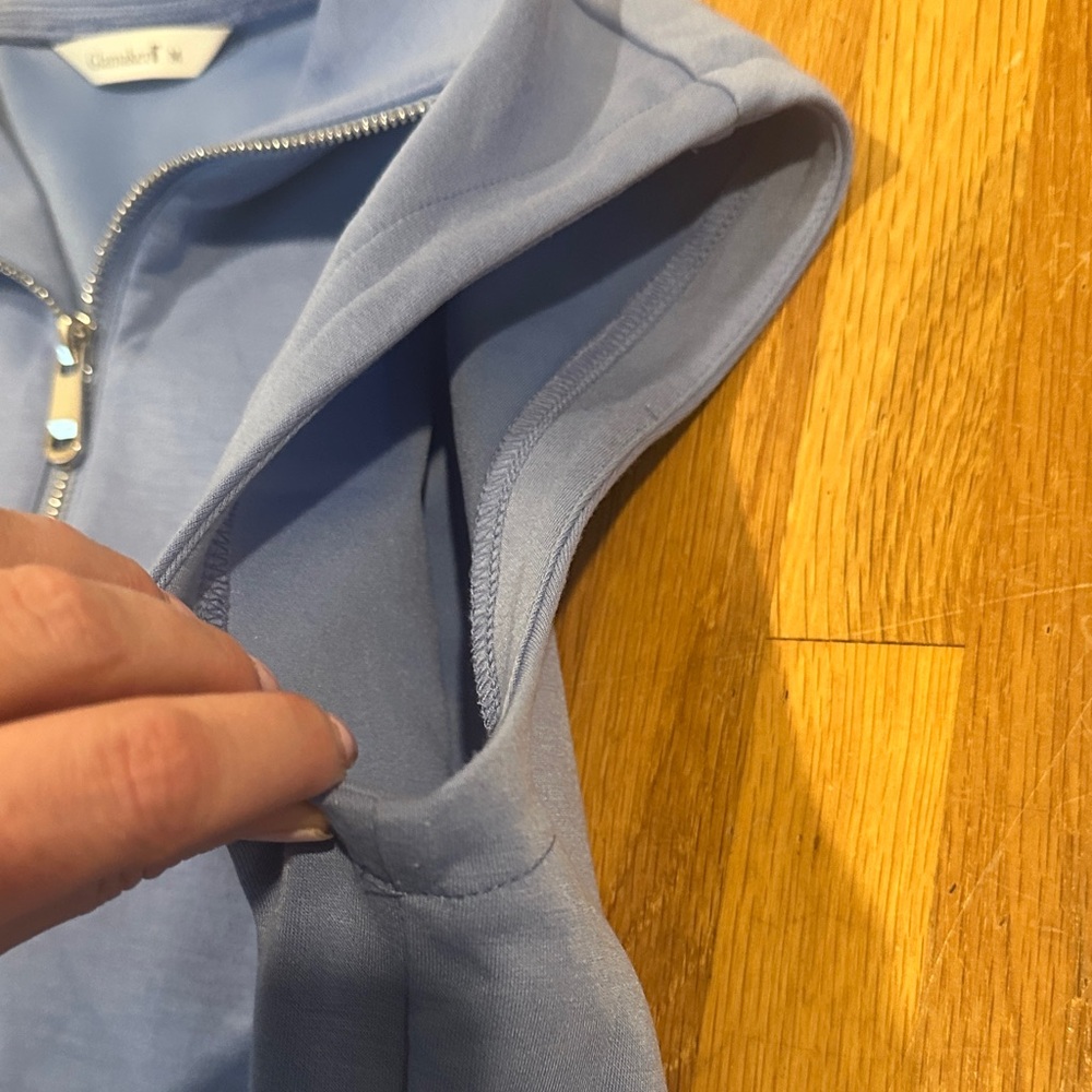 Glamaker | Women’s Periwinkle/Blue Sleeveless Zip-Up Top and Shorts Set - Picture 12 of 14